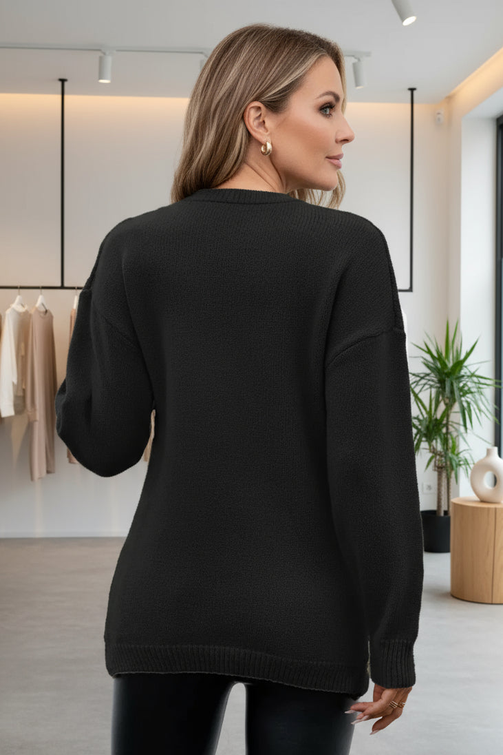 INGRID - STRICKPULLOVER MIT WICKELOPTIK