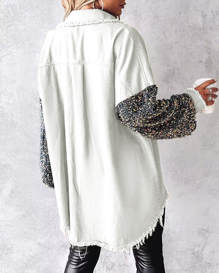 MAYA – JEANSHEMD MIT GLITZERDETAILS