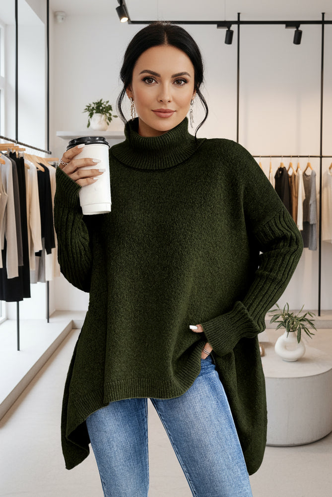 BRIGITTE – LANGER ROLLKRAGENPULLOVER
