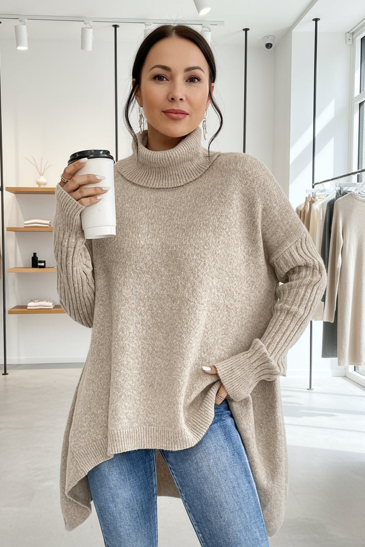 BRIGITTE – LANGER ROLLKRAGENPULLOVER