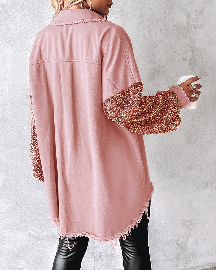 MAYA – JEANSHEMD MIT GLITZERDETAILS