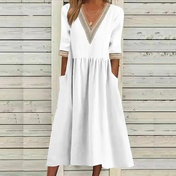 TEAGEN – V-AUSSCHNITT MIDI KLEID