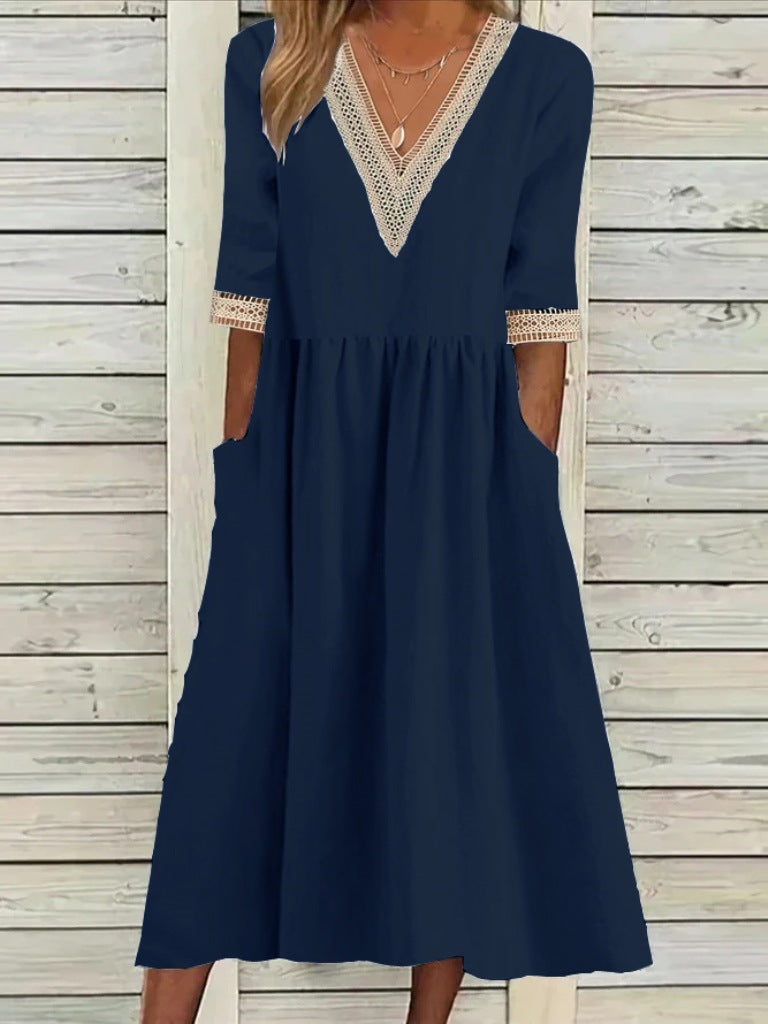 TEAGEN – V-AUSSCHNITT MIDI KLEID