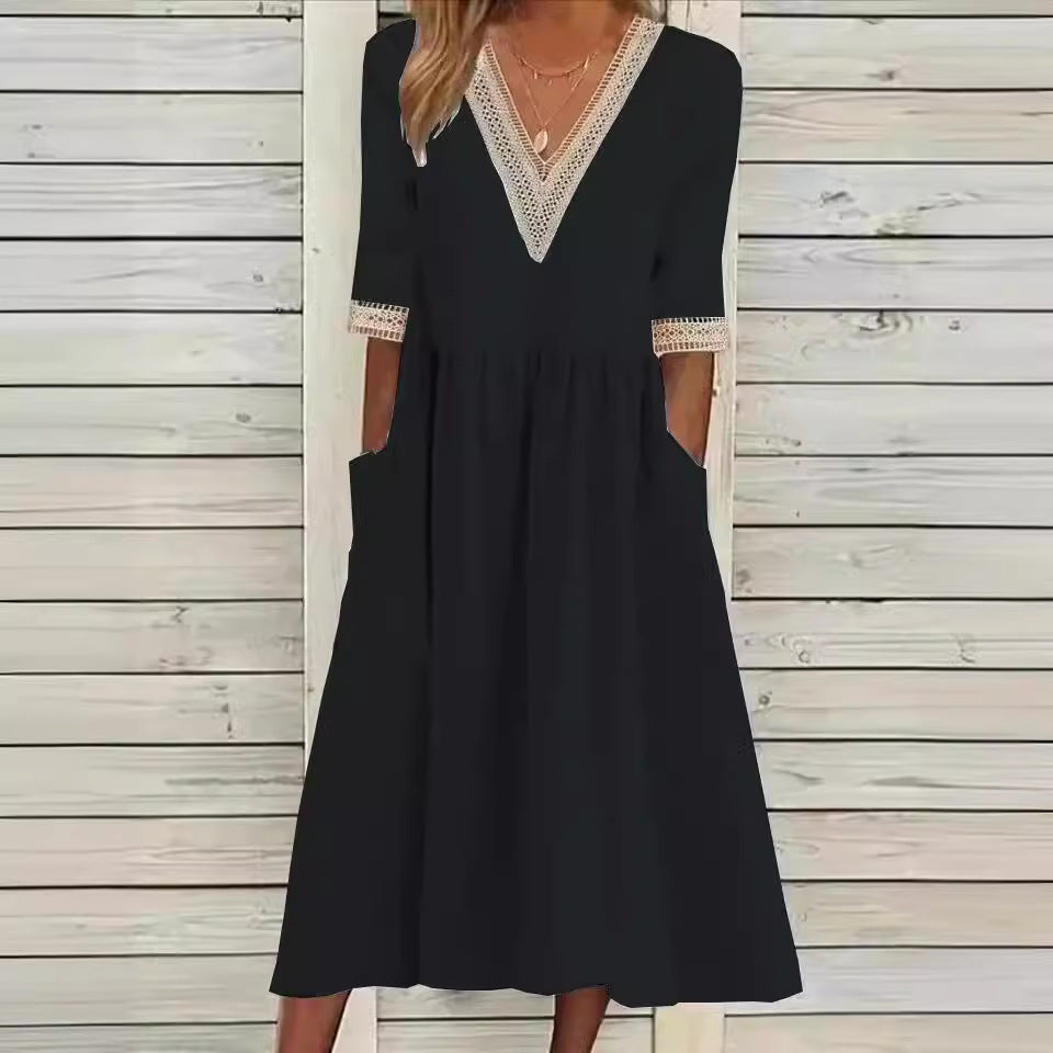 TEAGEN – V-AUSSCHNITT MIDI KLEID