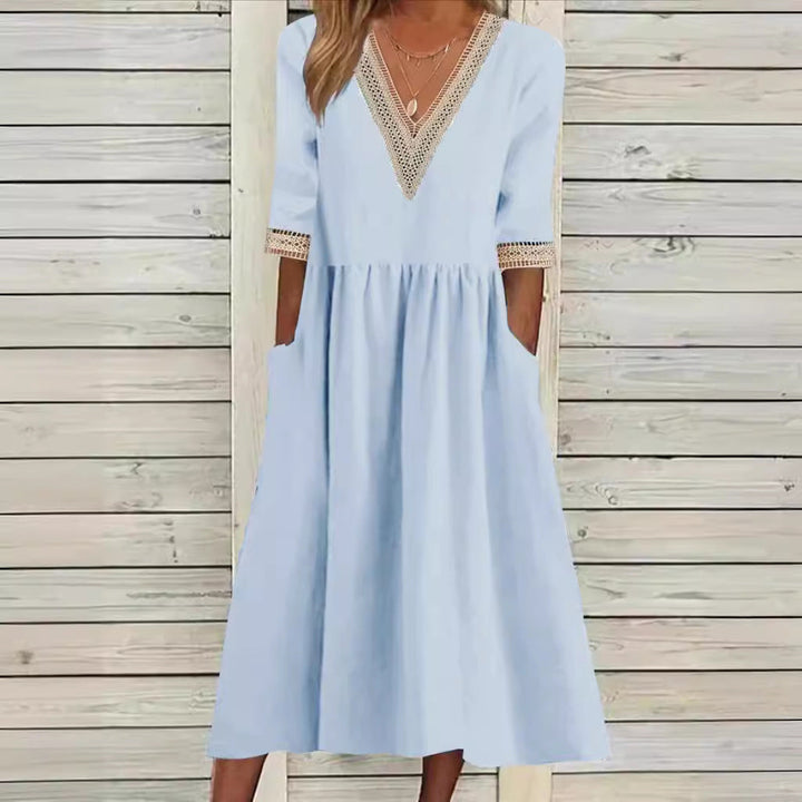 TEAGEN – V-AUSSCHNITT MIDI KLEID