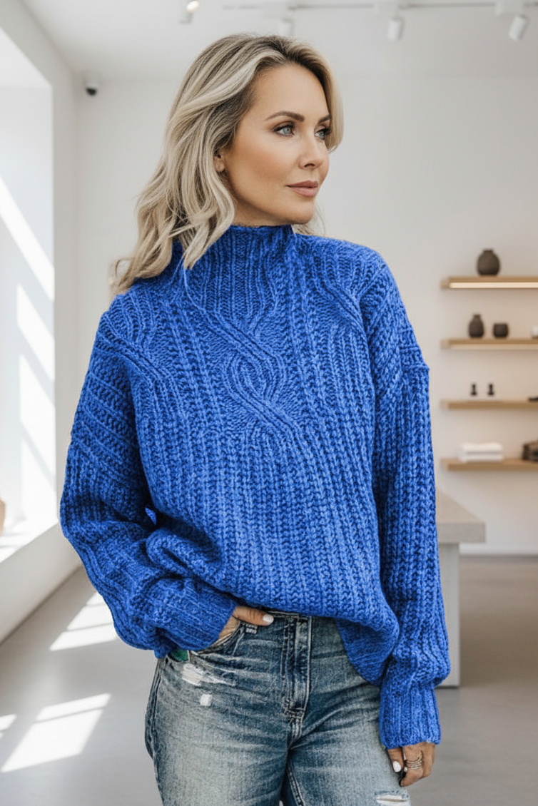 REGINA – STRICKPULLOVER MIT HOHEM KRAGEN