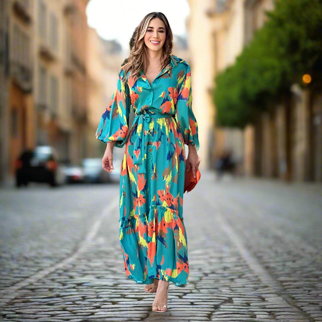 CAMILLE – FLORAL MAXIKLEID