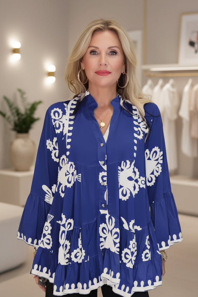 NYSSA – STILVOLLE STICKBLUSE