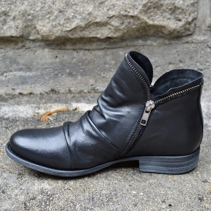 YVONNE – RETRO STIEFELETTE MIT ZIPPER