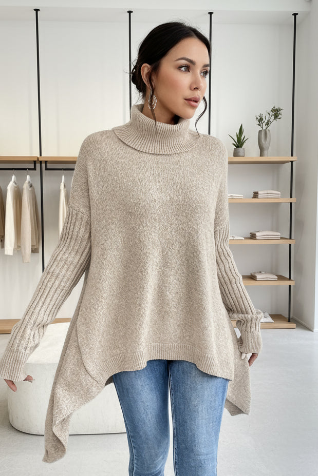 BRIGITTE – LANGER ROLLKRAGENPULLOVER