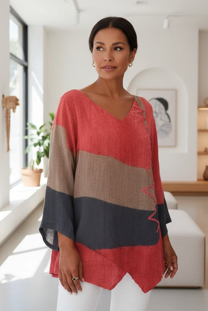 LUISA – BLUSE MIT LANGEN ÄRMELN