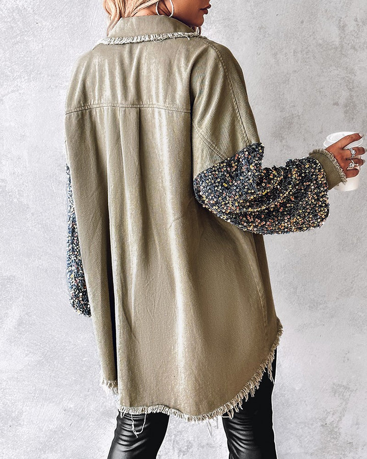 MAYA – JEANSHEMD MIT GLITZERDETAILS