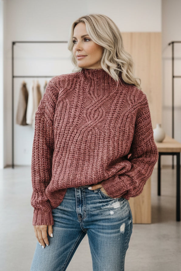 REGINA – STRICKPULLOVER MIT HOHEM KRAGEN