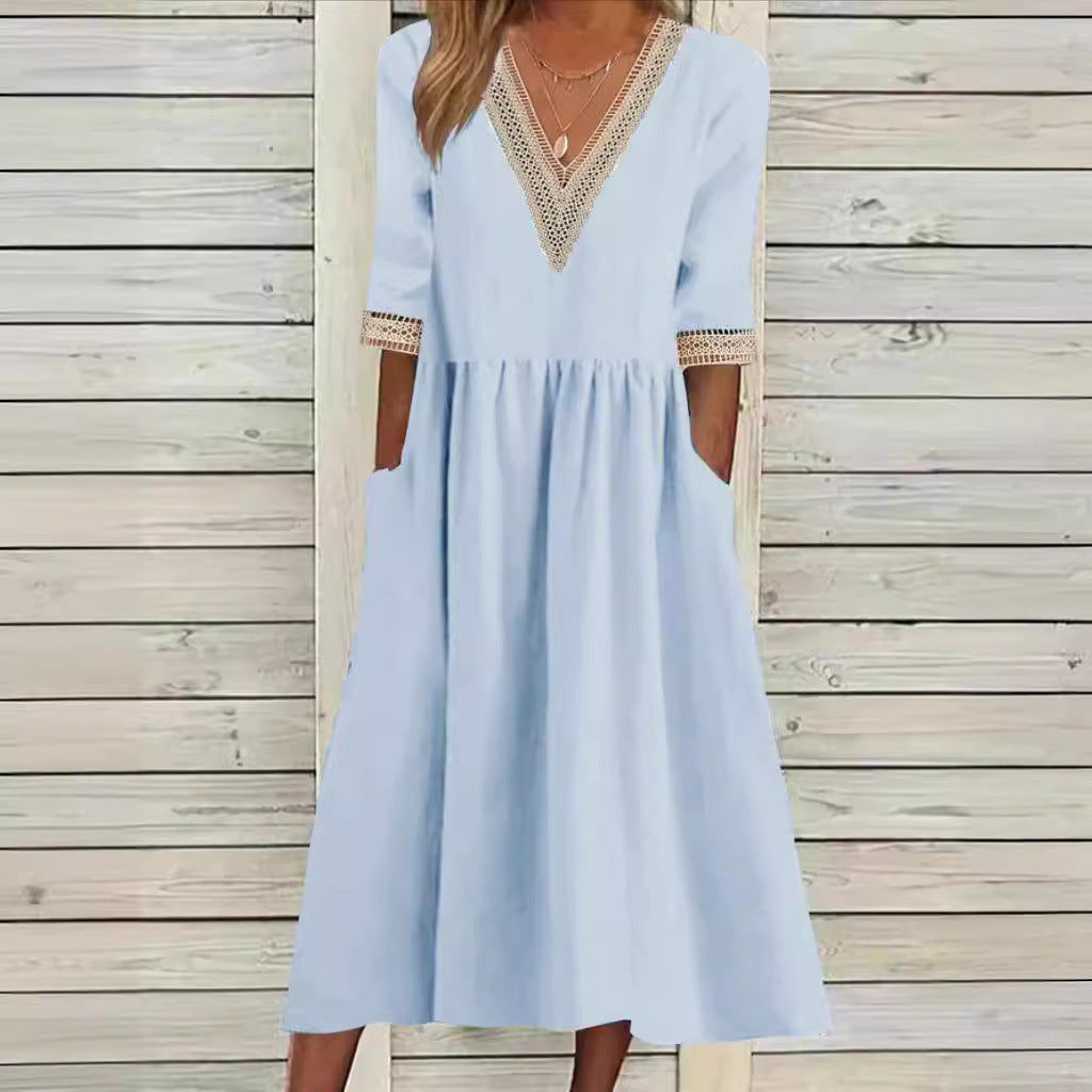 TEAGEN – V-AUSSCHNITT MIDI KLEID