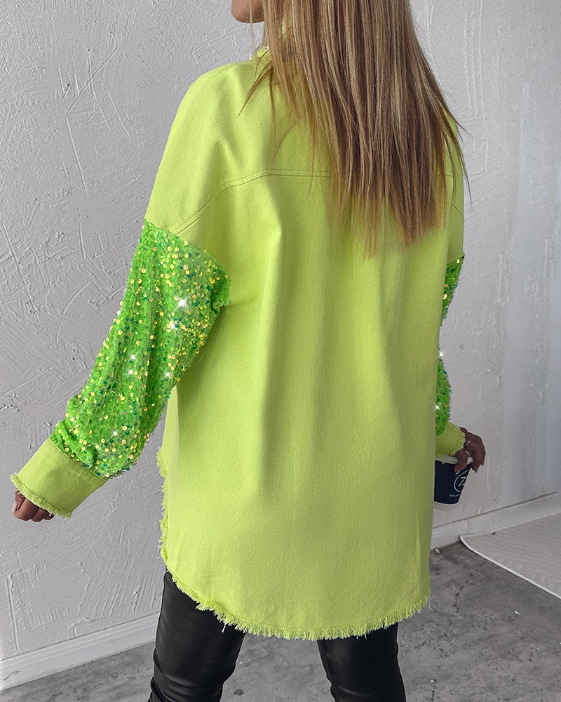 MAYA – JEANSHEMD MIT GLITZERDETAILS