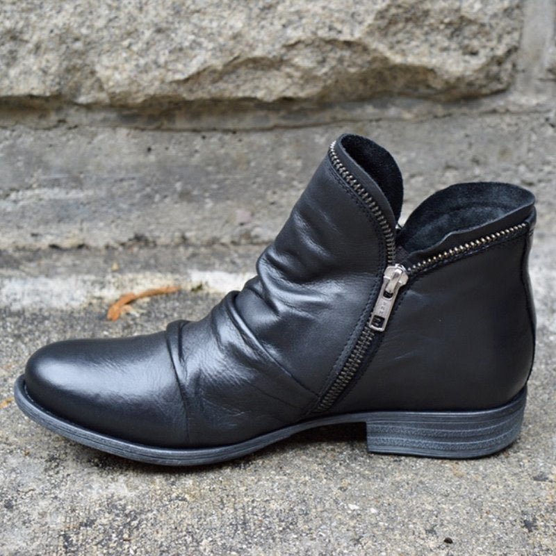 YVONNE – RETRO STIEFELETTE MIT ZIPPER