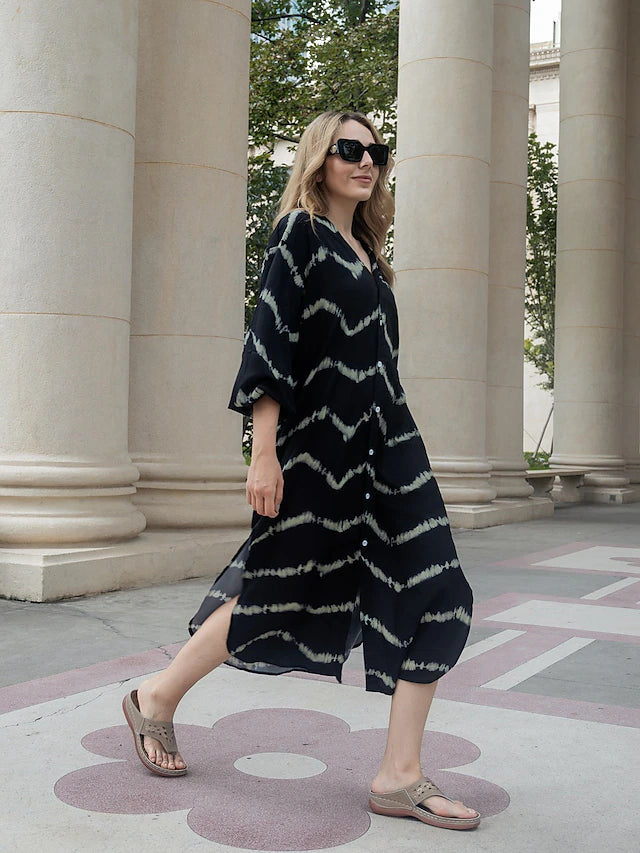 LARA - BOHO GESTREIFTES KLEID